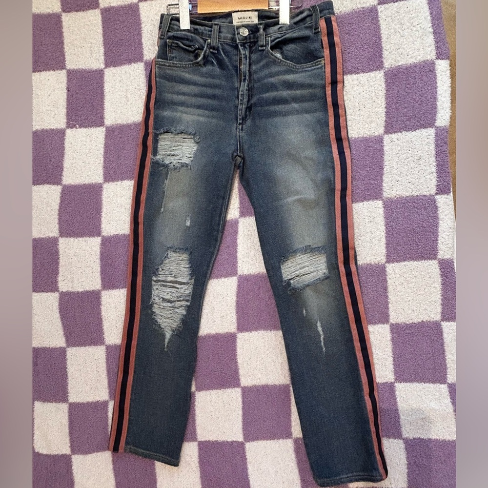 ANTHROPOLOGIE McGuire “Ibiza” Distressed Cropped Jeans.